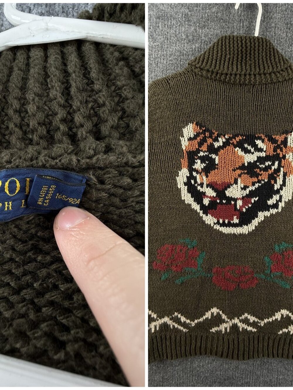 Polo Ralph Lauren Cowichan Tiger Heavyweight Chunky Knit Zip Cotton Linen Silk - Picture 15 of 16